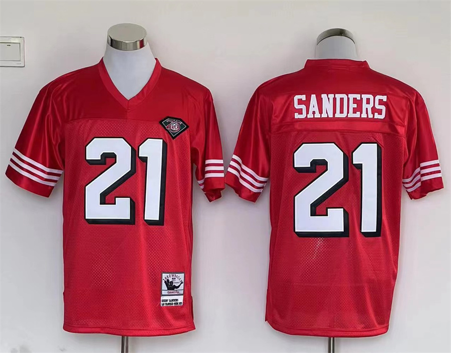 Men's San Francisco 49ers Deion Sanders Mitchell & Ness Scarlet Legacy Jersey